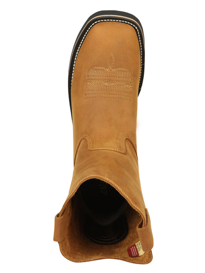 Establo Men’s Rodeo Work Boot - Crazy Leather in Mango 41549