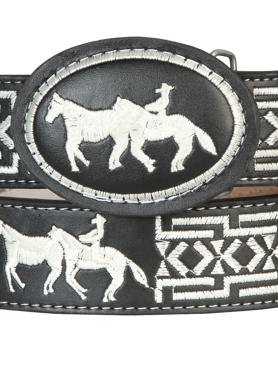 Cowboy Belt - El  Senor de los Cielos - Horse - Black 41690