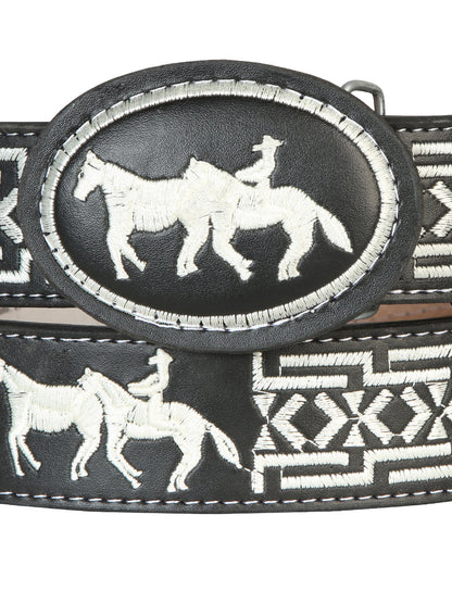 Cowboy Belt - El  Senor de los Cielos - Horse - Black 41690