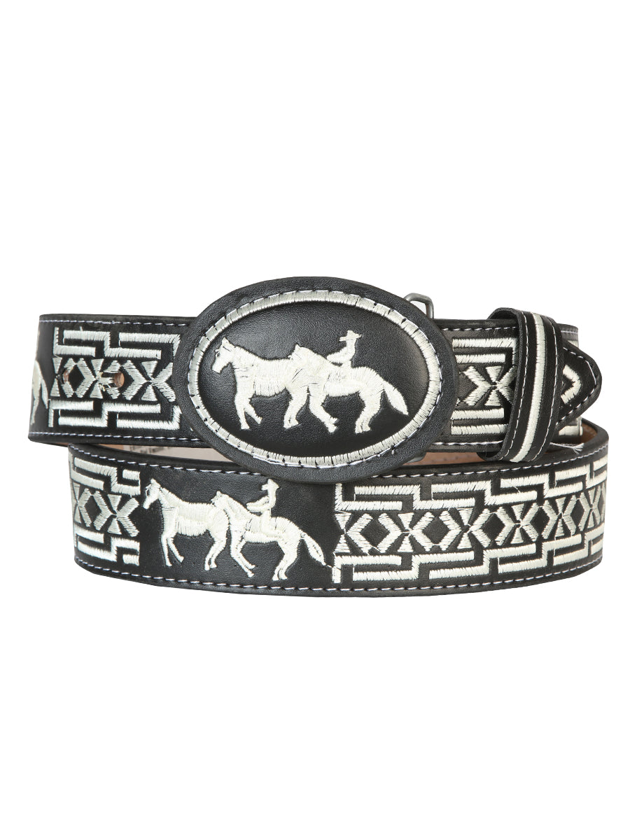 Cowboy Belt - El  Senor de los Cielos - Horse - Black 41690
