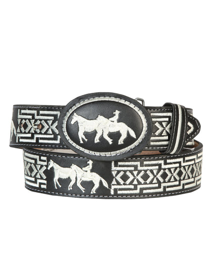 Cowboy Belt - El  Senor de los Cielos - Horse - Black 41690