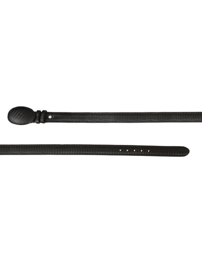 El General Men’s Western Belt - Black Woven Embossed Leather  41897
