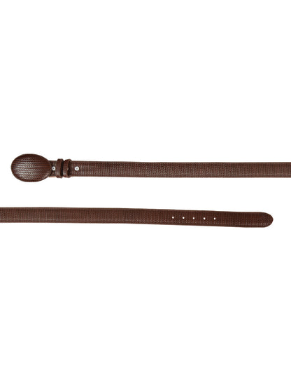 El General Men’s Western Belt Cigar Embossed Woven Leather  41898