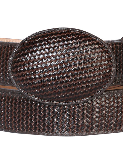 El General Men’s Western Belt Cigar Embossed Woven Leather  41898