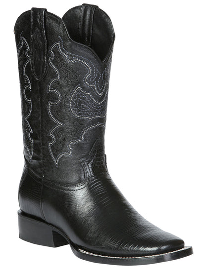 El General Men's Rodeo Boot - Imitation Lizard - Black 41904