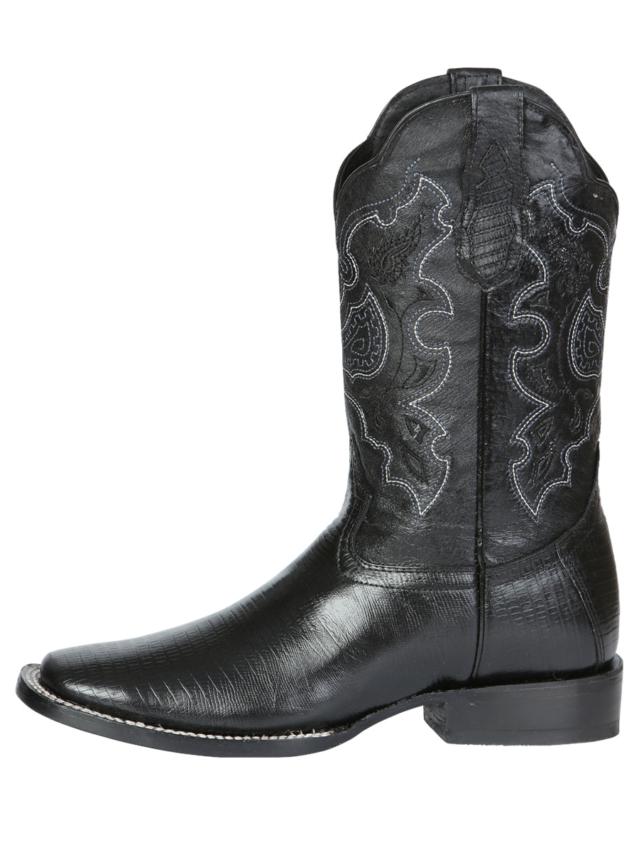 El General Men's Rodeo Boot - Imitation Lizard - Black 41904
