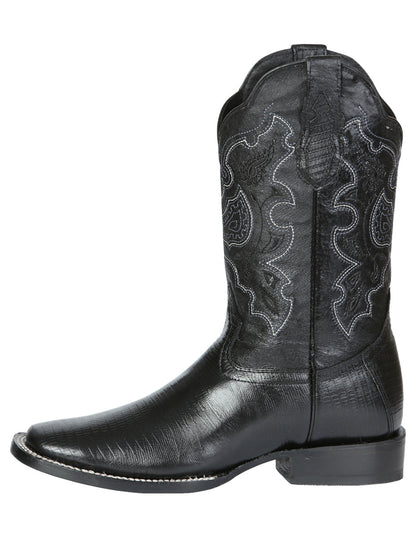 El General Men's Rodeo Boot - Imitation Lizard - Black 41904