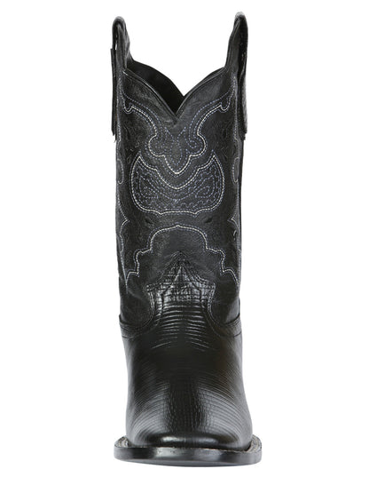 El General Men's Rodeo Boot - Imitation Lizard - Black 41904