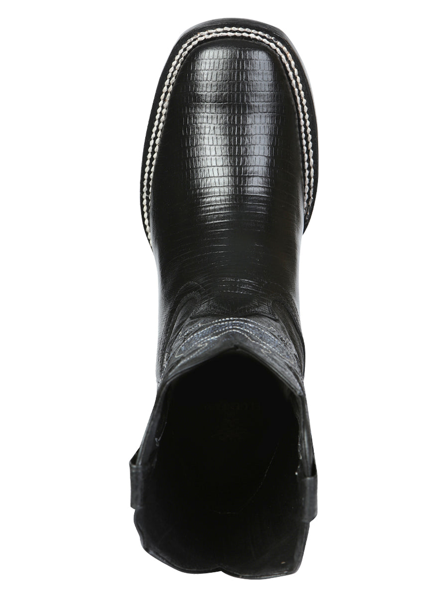 El General Men's Rodeo Boot - Imitation Lizard - Black 41904