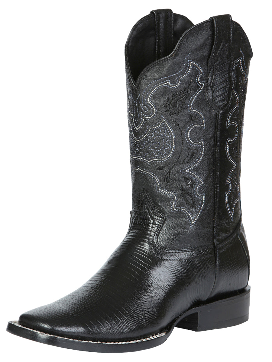 El General Men's Rodeo Boot - Imitation Lizard - Black 41904