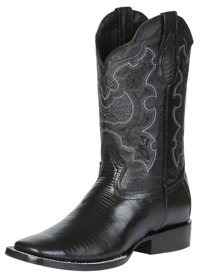 El General Men's Rodeo Boot - Imitation Lizard - Black 41904