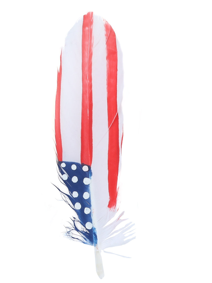 Hand Painted USA Hat Feather Accessory 42038 42038