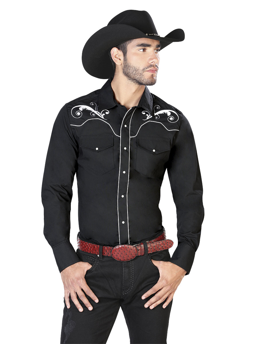 El Señor de los Cielos Embroidery Shirt Black/White 42958