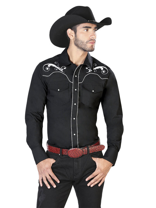 El Señor de los Cielos Embroidery Shirt Black/White 42958