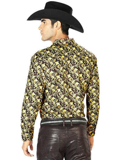 Black And Yellow Casual Long Sleeve Shirt 43542