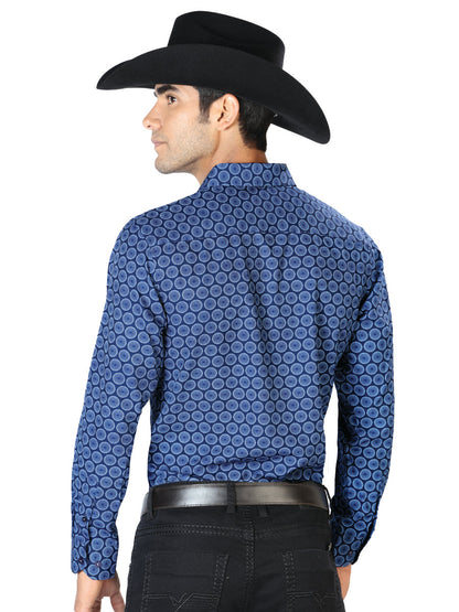 Navy Blue Casual Long Sleeve Shirt 43550