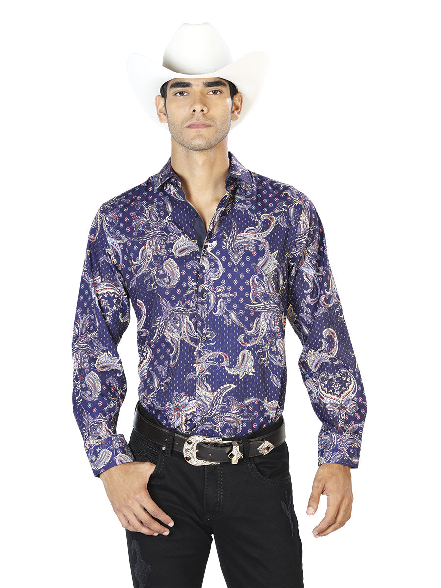 Blue Casual Long Sleeve Shirt 43554