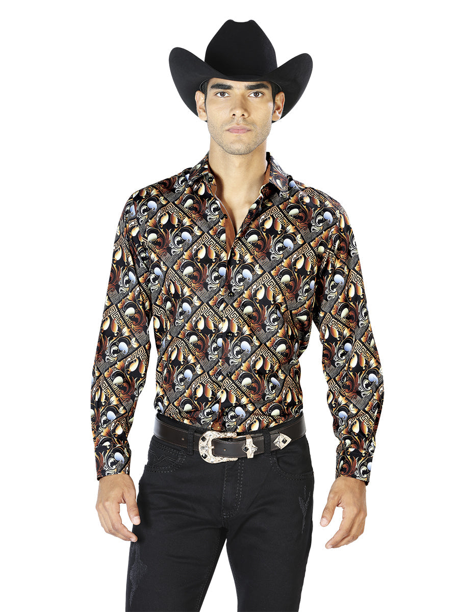 Gold Casual Long Sleeve Shirt 43555