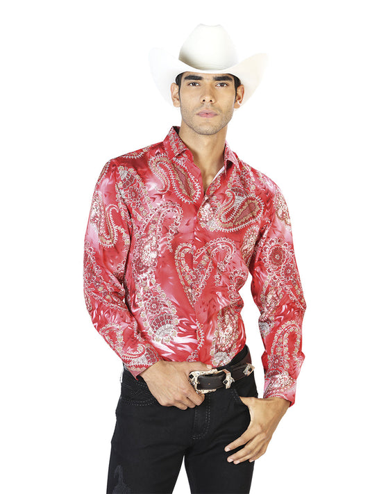 Red Casual Long Sleeve Shirt 43578
