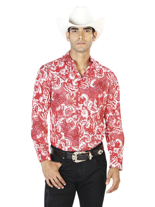 Red Casual Long Sleeve Shirt 43583