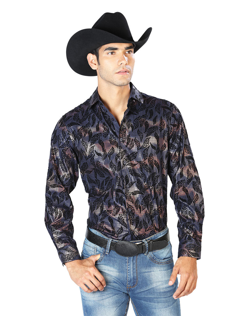 Navy Casual Long Sleeve Shirt 43589