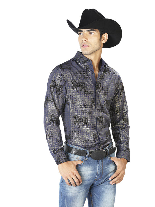 Navy Casual Long Sleeve Shirt 43598