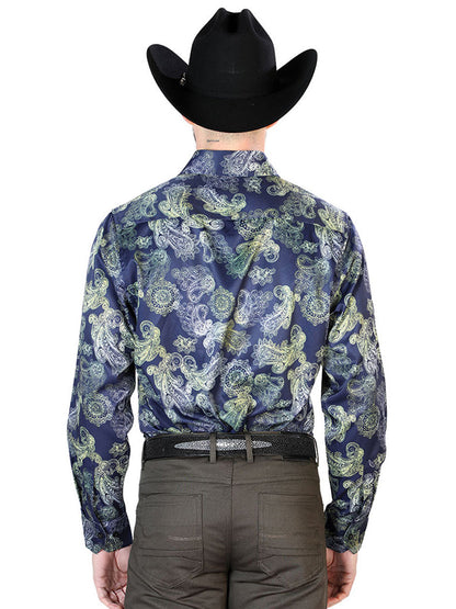 Blue Casual Long Sleeve Shirt 43666