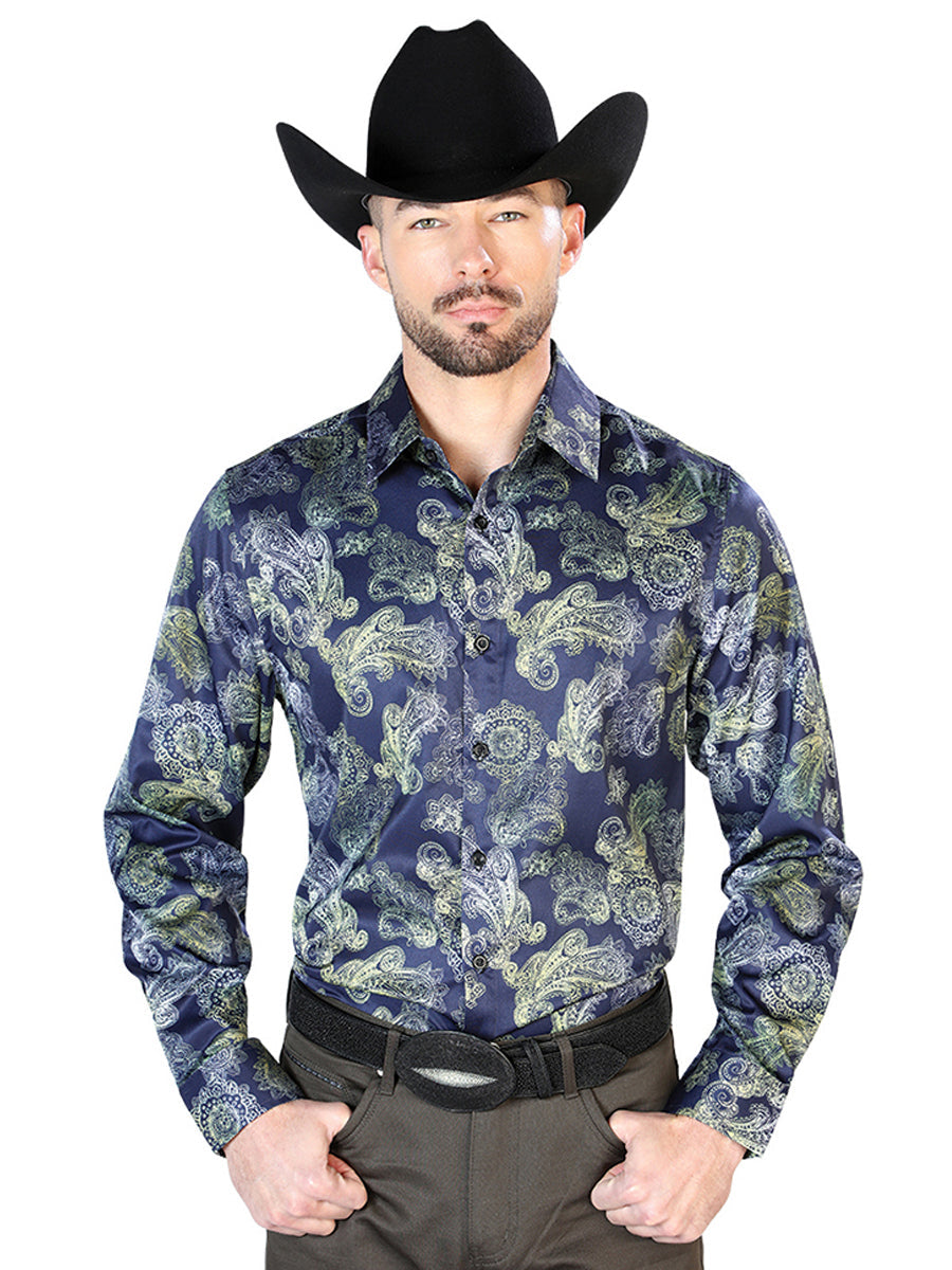 Blue Casual Long Sleeve Shirt 43666