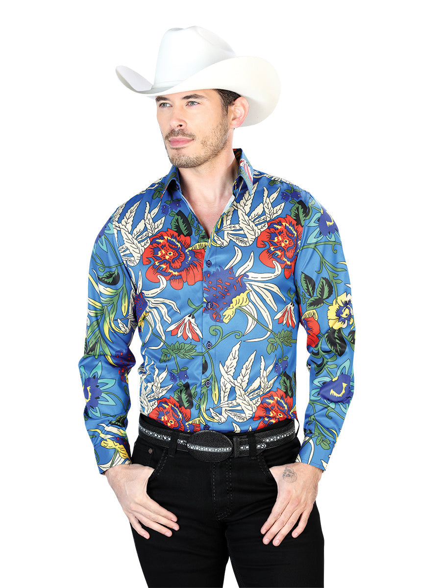 Blue Casual Long Sleeve Shirt 43677