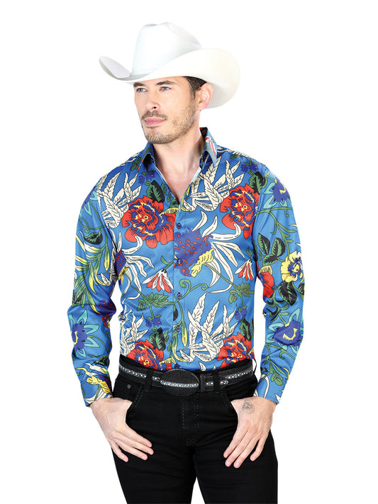 Blue Casual Long Sleeve Shirt 43677