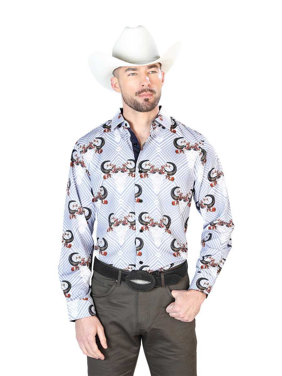 Gray And Black Casual Long Sleeve Shirt 43693