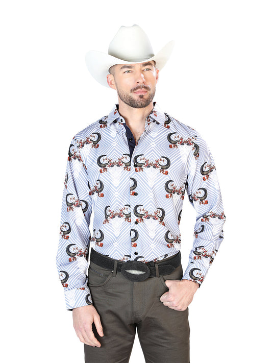 Gray And Black Casual Long Sleeve Shirt 43693