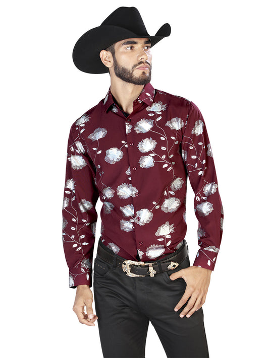 Wine Casual Long Sleeve Shirt 43776
