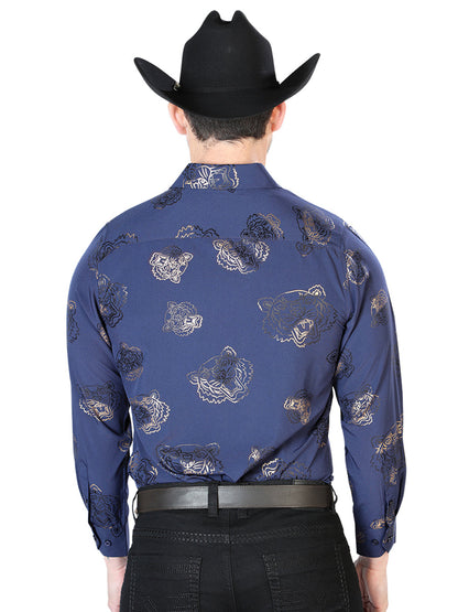 Navy Casual Long Sleeve Shirt 43843