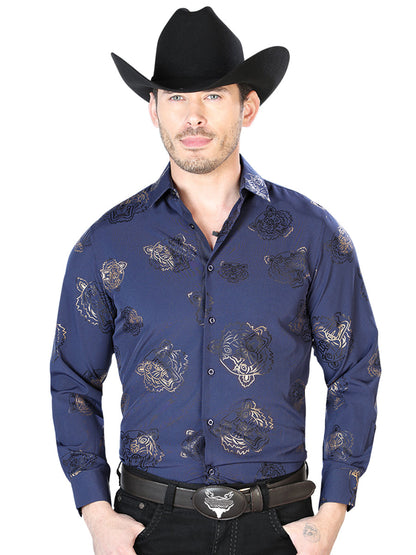 Navy Casual Long Sleeve Shirt 43843