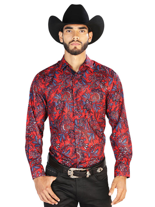 Red And Blue Casual Long Sleeve Shirt 43856