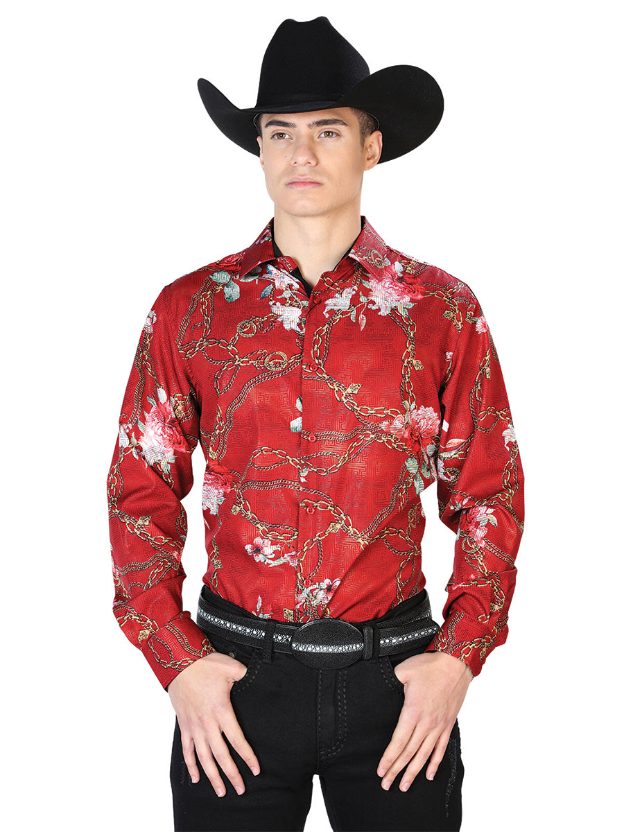 Wine Casual Long Sleeve Shirt 43879
