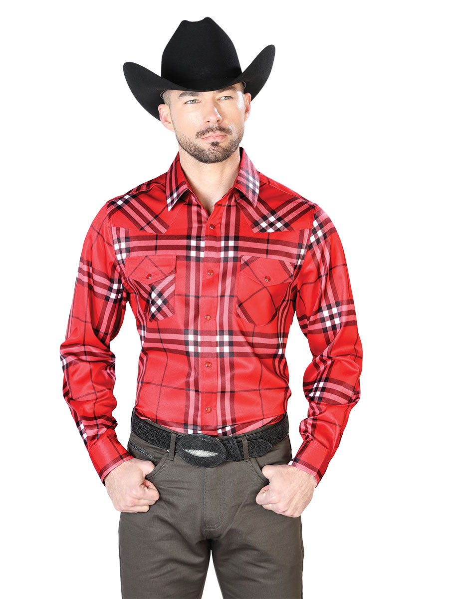 Red Casual Long Sleeve Shirt 43925