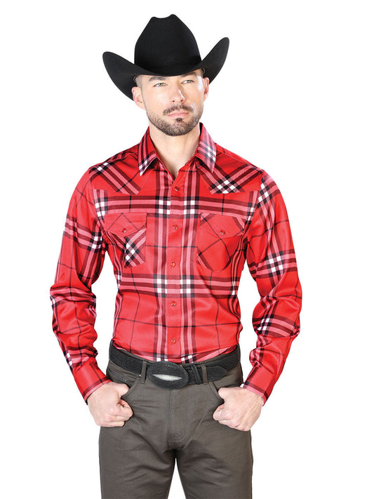 Red Casual Long Sleeve Shirt 43925
