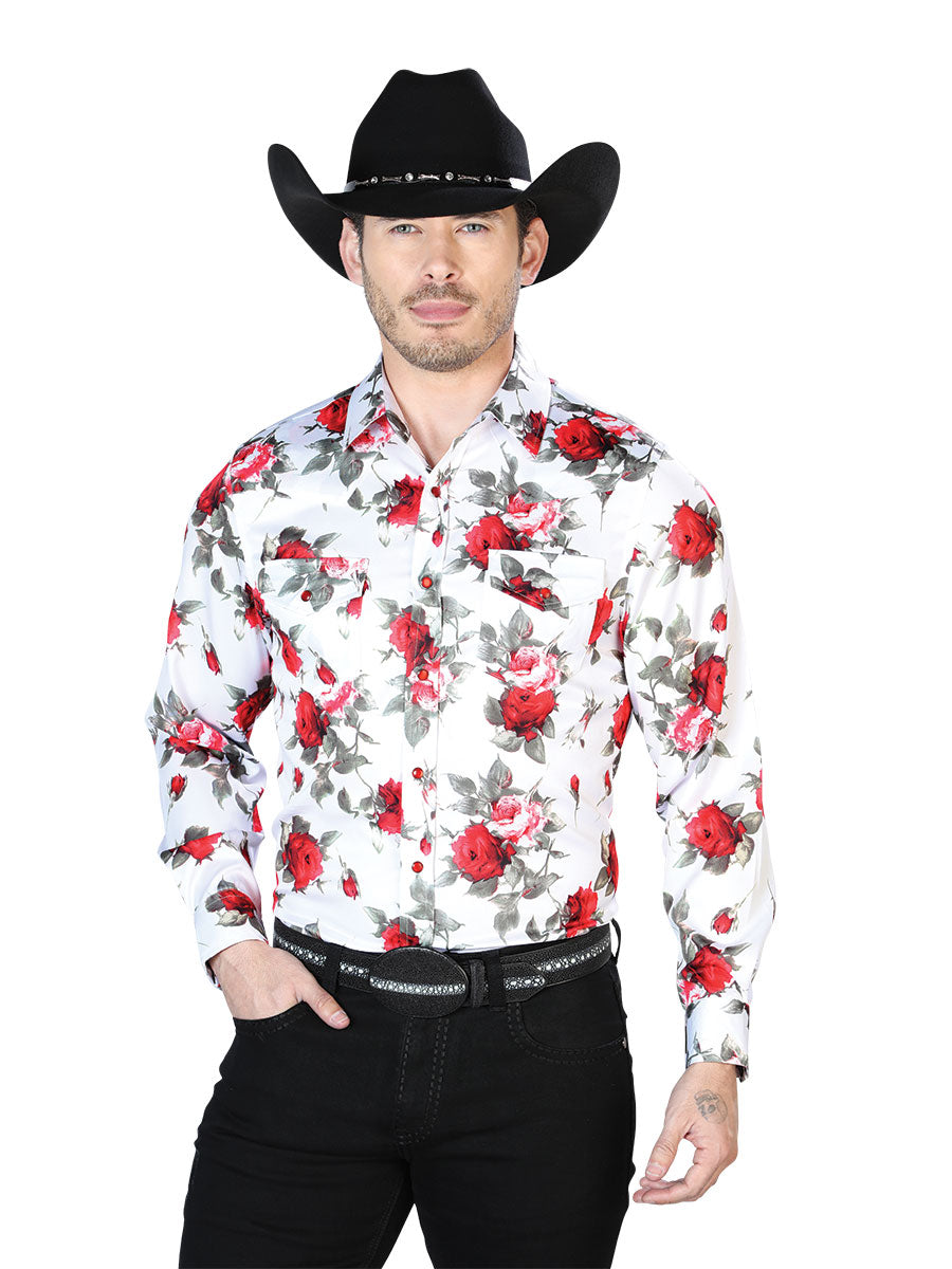 White Roses Casual Long Sleeve Shirt 43935