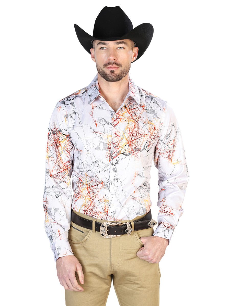 White Casual Long Sleeve Shirt 43993