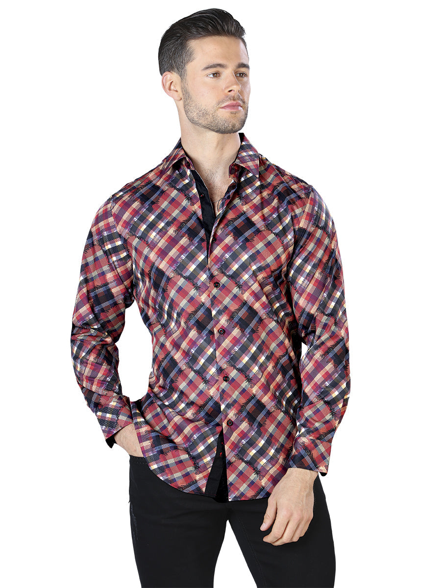 Red Casual Long Sleeve Shirt 44047