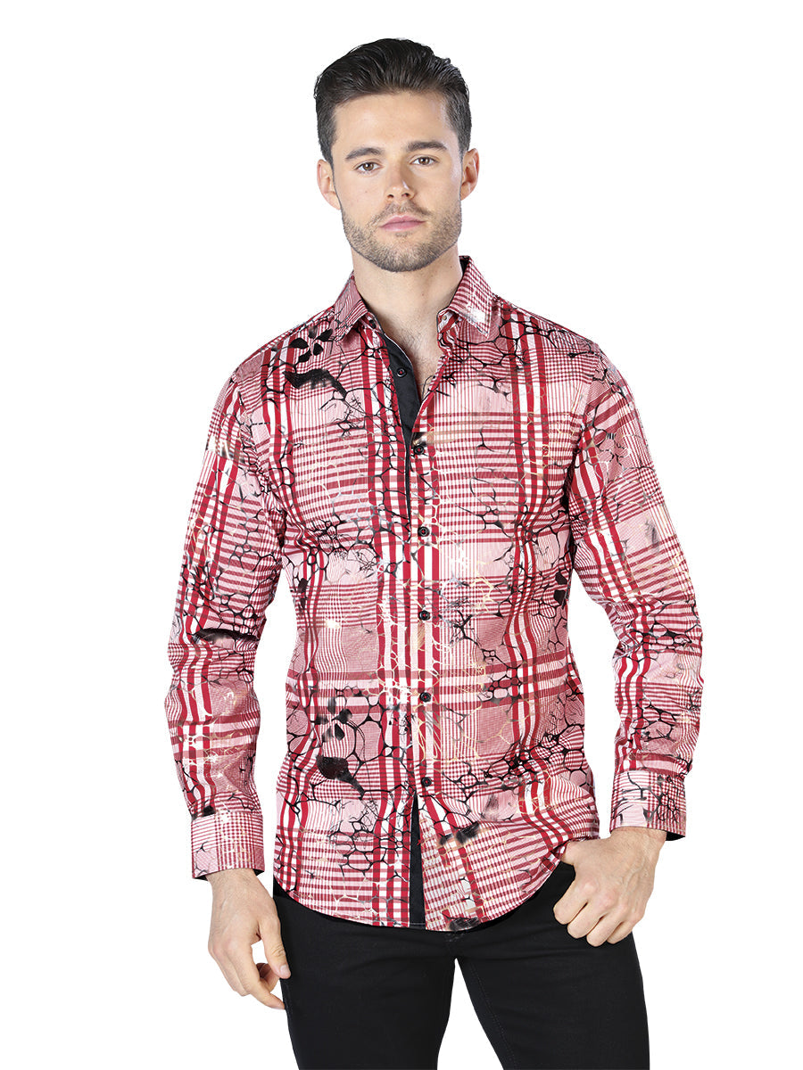 Wine Black Casual Long Sleeve Shirt 44059