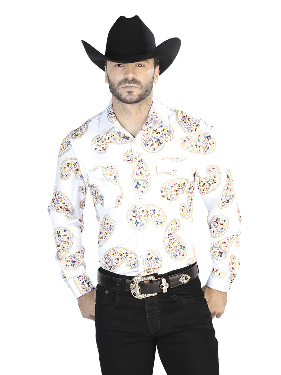 Off White Gold Casual Long Sleeve Shirt 44064
