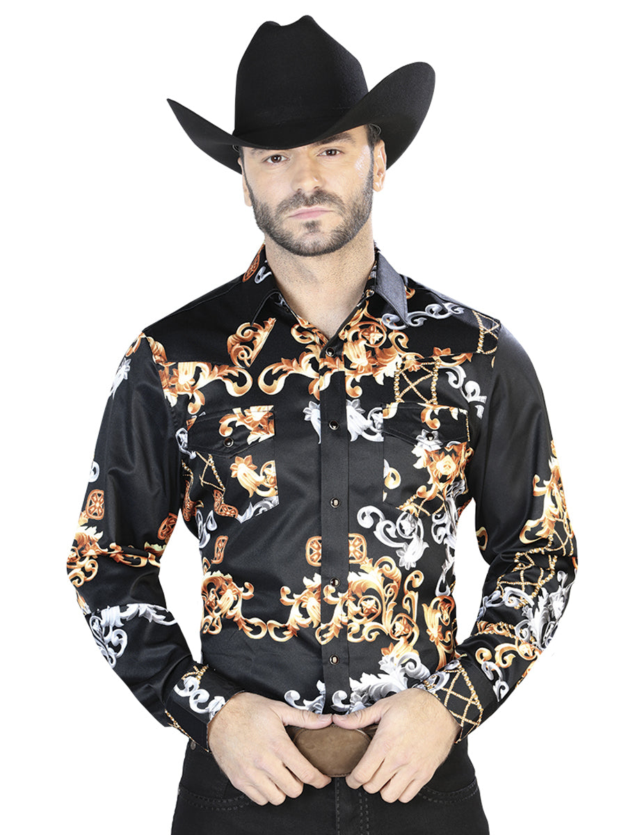 Black Gold  Casual Long Sleeve Shirt 44085