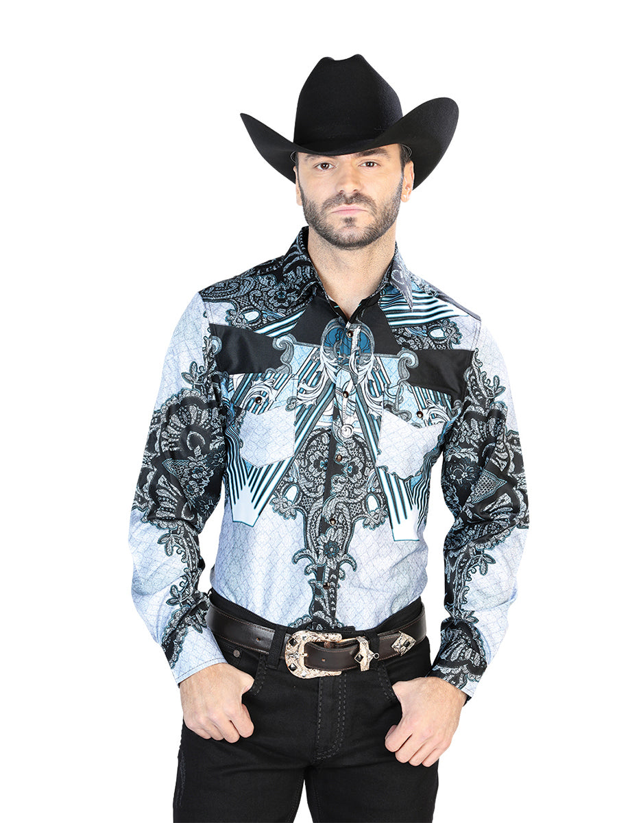 Black Gray Casual Long Sleeve Shirt 44095