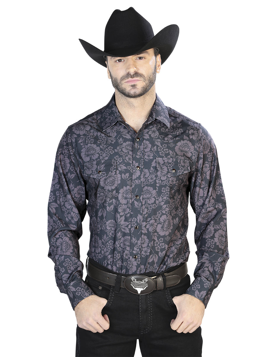 Dark Gray Casual Long Sleeve Shirt 44100