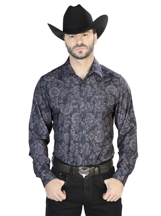 Dark Gray Casual Long Sleeve Shirt 44100