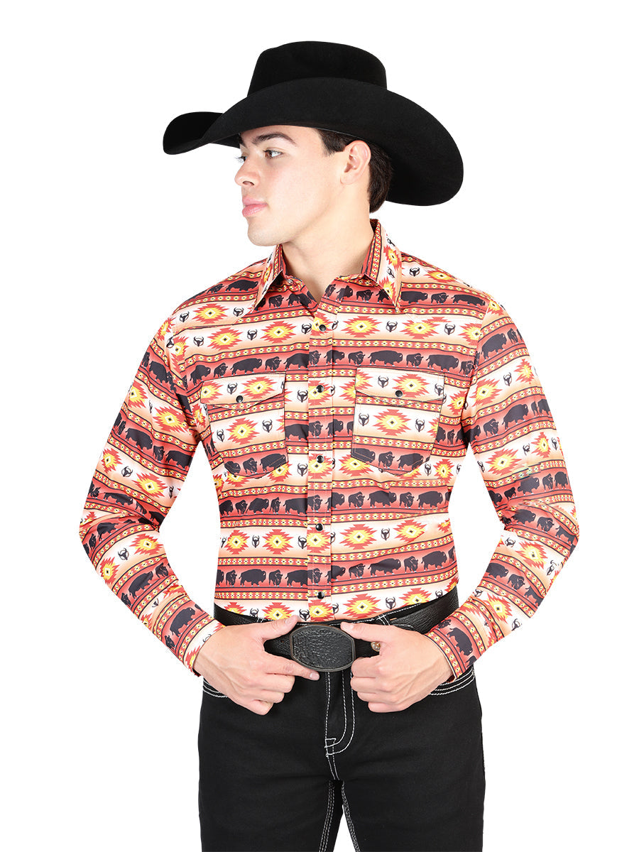 El General Orange Western Shirt 44314