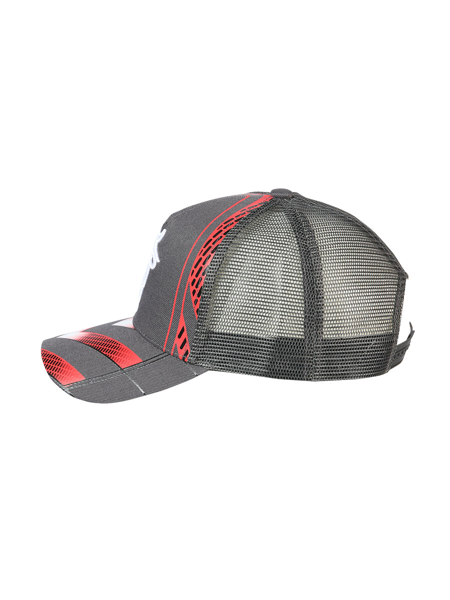 El General Bull Hat- Grey/Red 44372